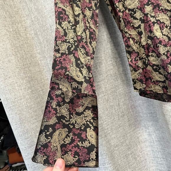 Gene Meyer Silk Blouse Paisley 4 - Picture 2 of 3